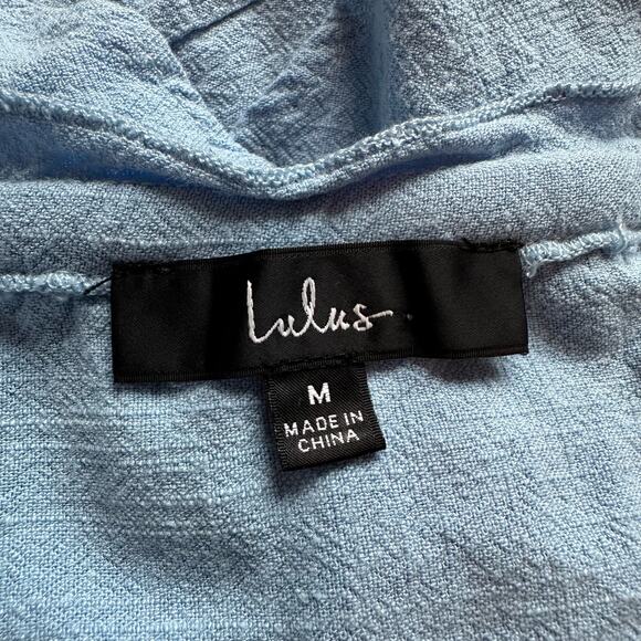 Lulu's light blue button front poncho top dress size M - Picture 6 of 8